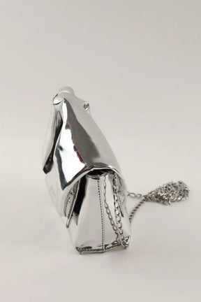 Mini sac JW Anderson Crossbody twister in metallic Argent en Cuir verni