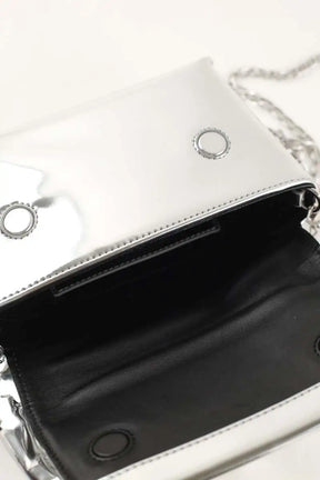 Mini sac JW Anderson Crossbody twister in metallic Argent en Cuir verni