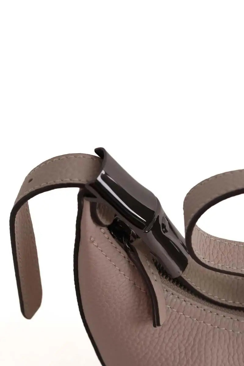 Mini sac Longchamp Le Foulonné petite Gris en Cuir