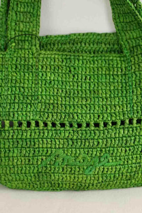 Mini sac Maje Mini sac cabas en raphia natural Vert en Osier