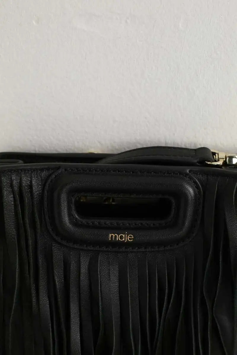 Mini sac Maje Noir en Cuir