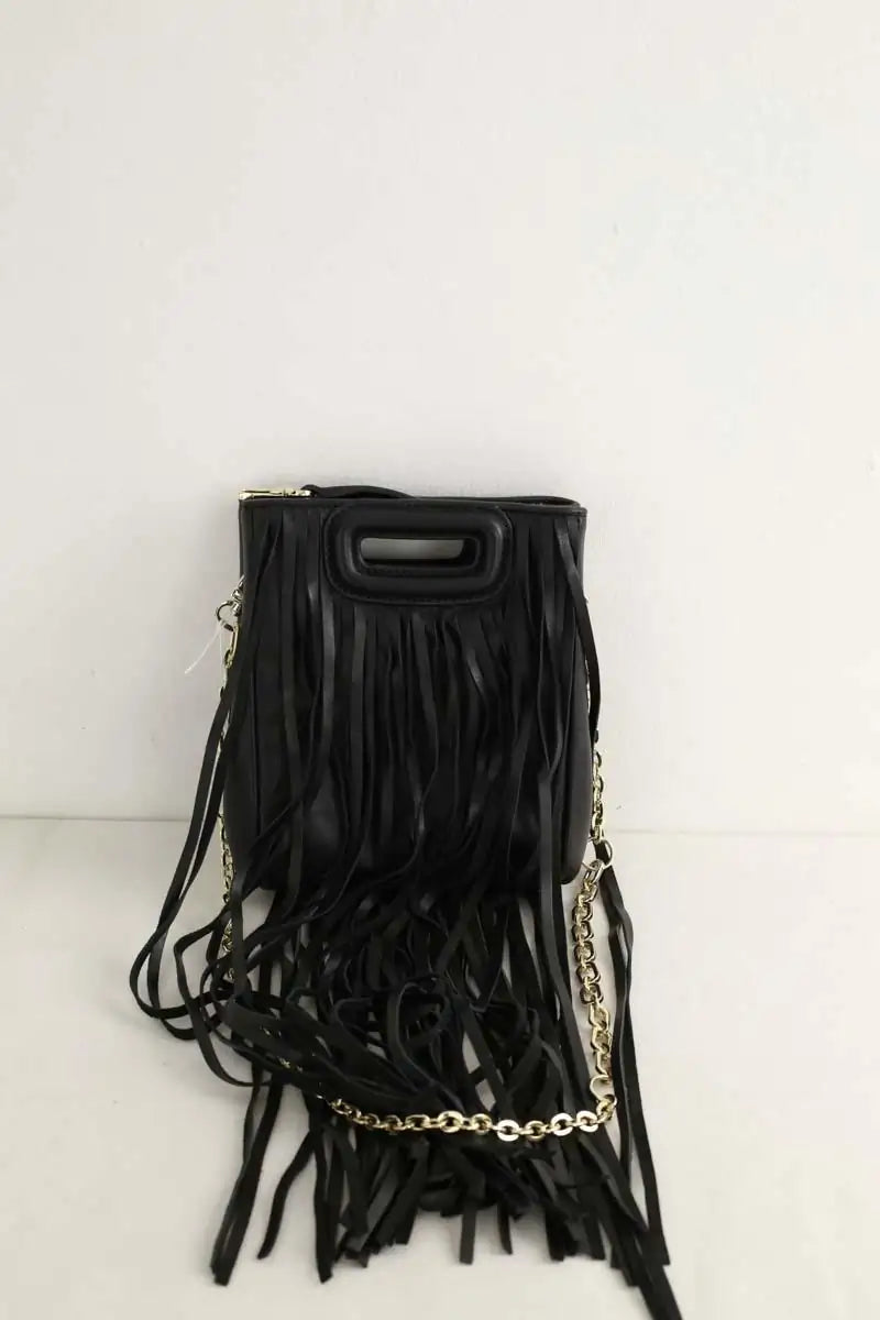Mini sac Maje Noir en Cuir