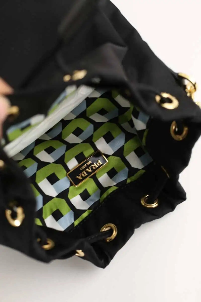 Mini sac Prada Noir en Tissu