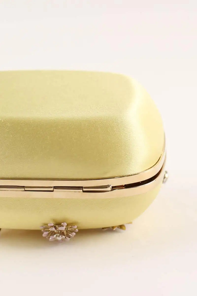 Mini sac Roger Vivier Blossom boite de nuit Jaune en Tissu