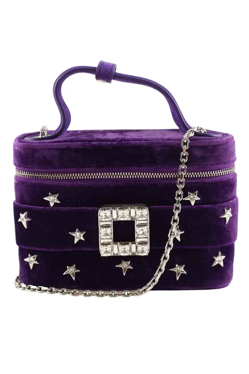Mini sac Roger Vivier Micro sac vanity Violet en Velours - Seconde Main