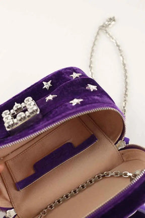 Mini sac Roger Vivier Micro sac vanity Violet en Velours