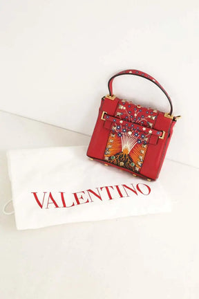 Mini sac Valentino Rockstud micro Rouge en Cuir