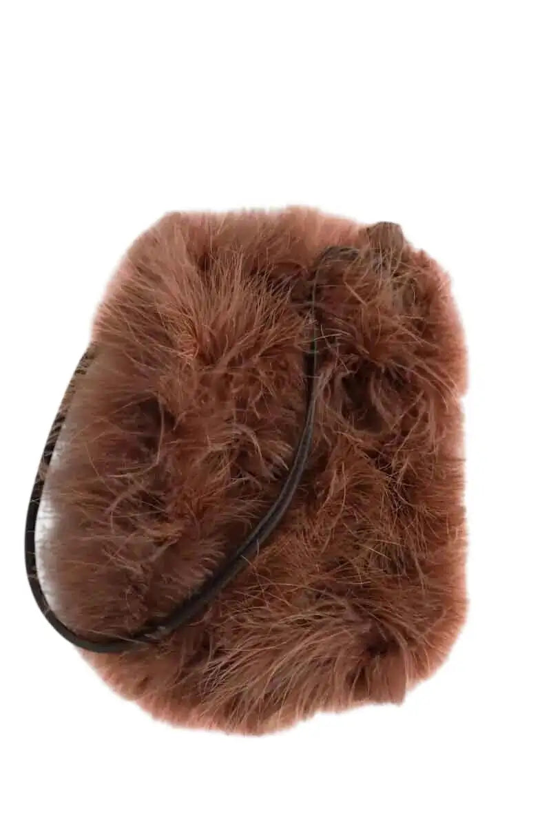 Mini sac Yves Salomon Marron en Fourrure - Seconde Main