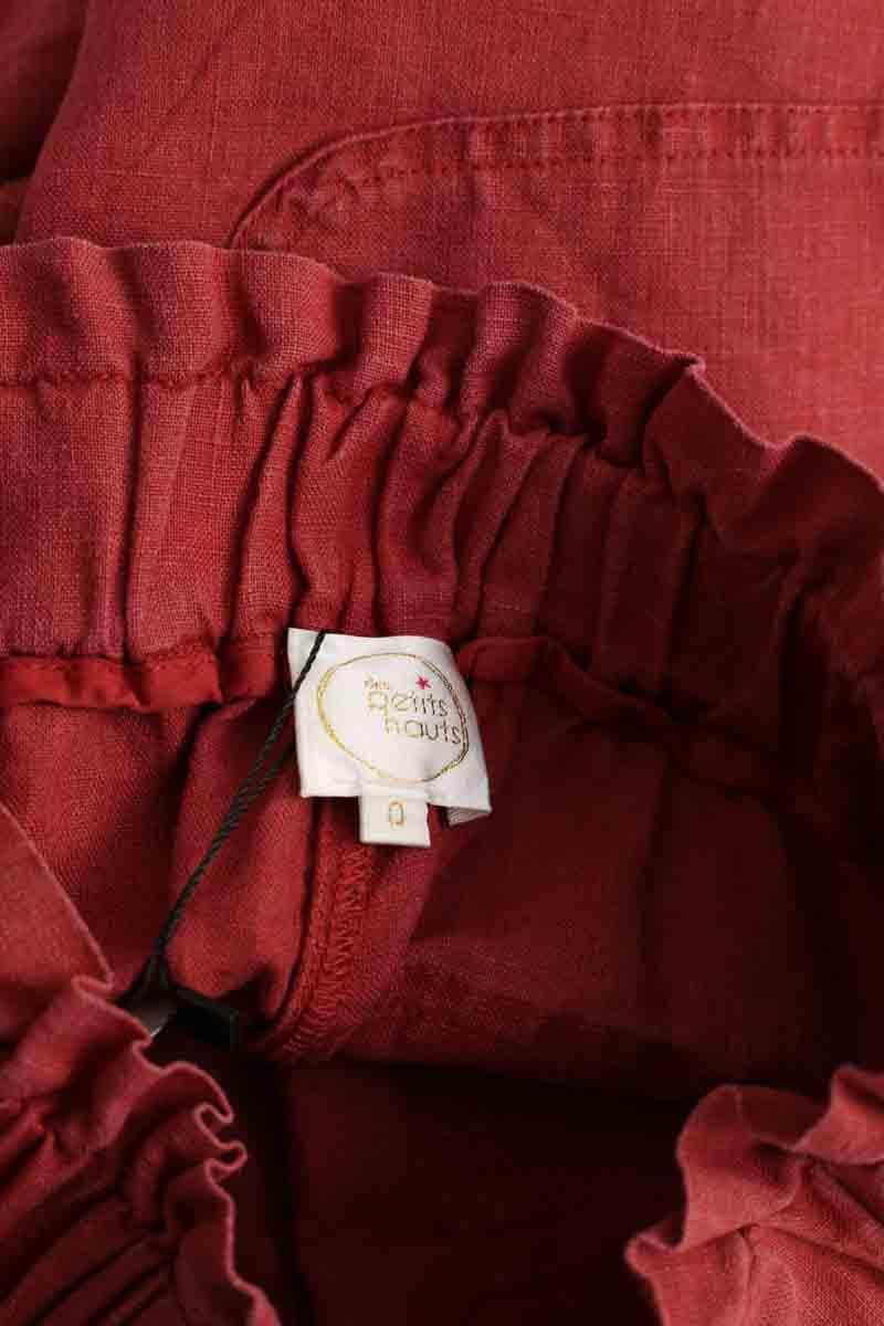 Mini short Des Petits Hauts Takoko Rouge en Lin