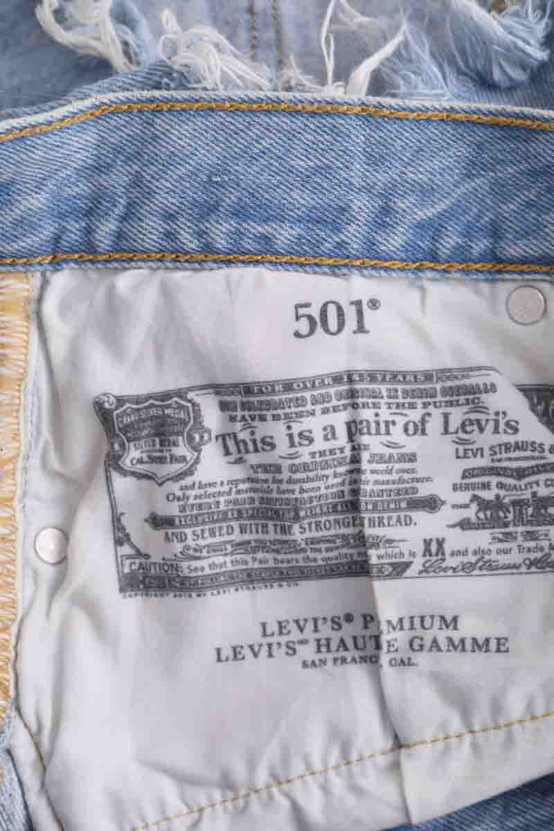 Mini short Levi's 501 Bleu en Coton