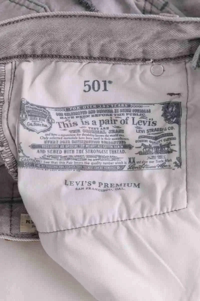 Mini short Levi's 501 Gris en Coton