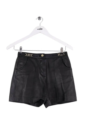 Mini short Maje Noir en Cuir, taille XS - Seconde Main