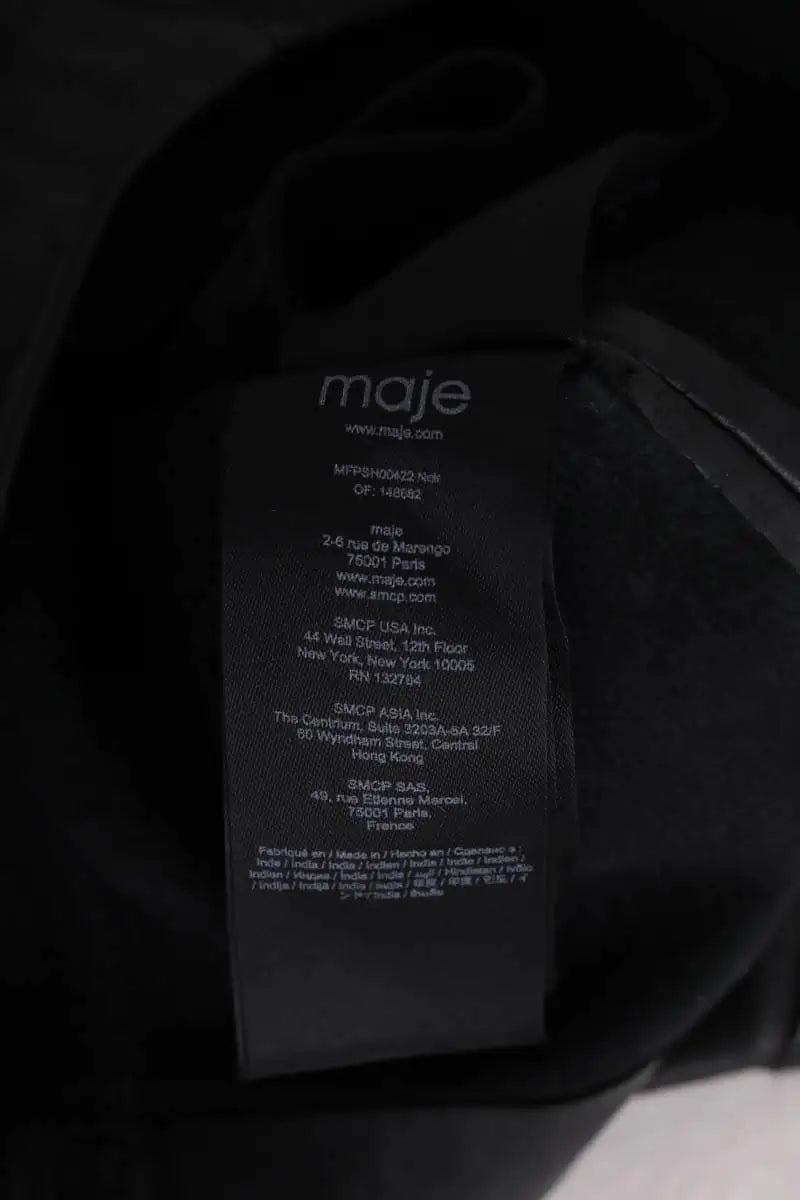 Mini short Maje Noir en Cuir