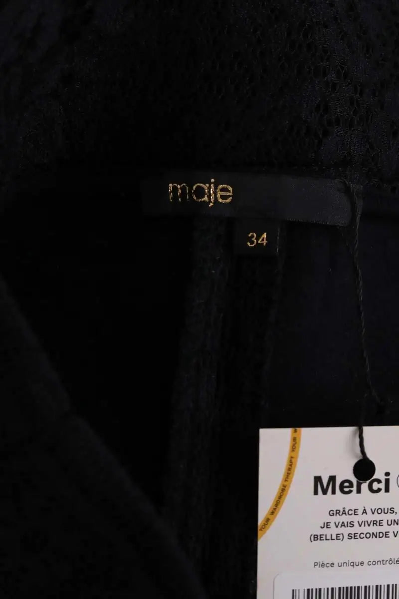 Mini short Maje Noir en Synthétique