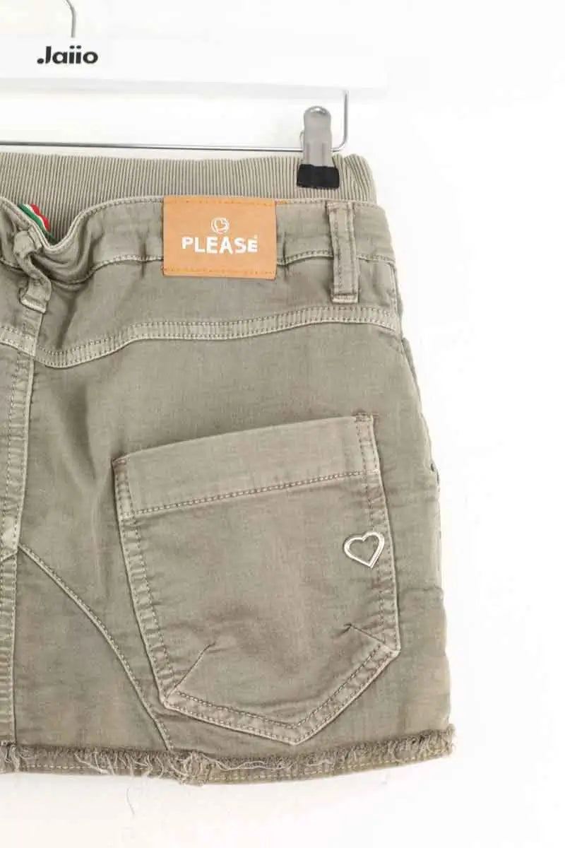 Mini short Please Kaki en Coton