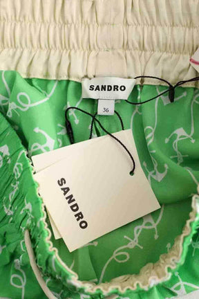 Mini short Sandro Ancre Vert en Viscose