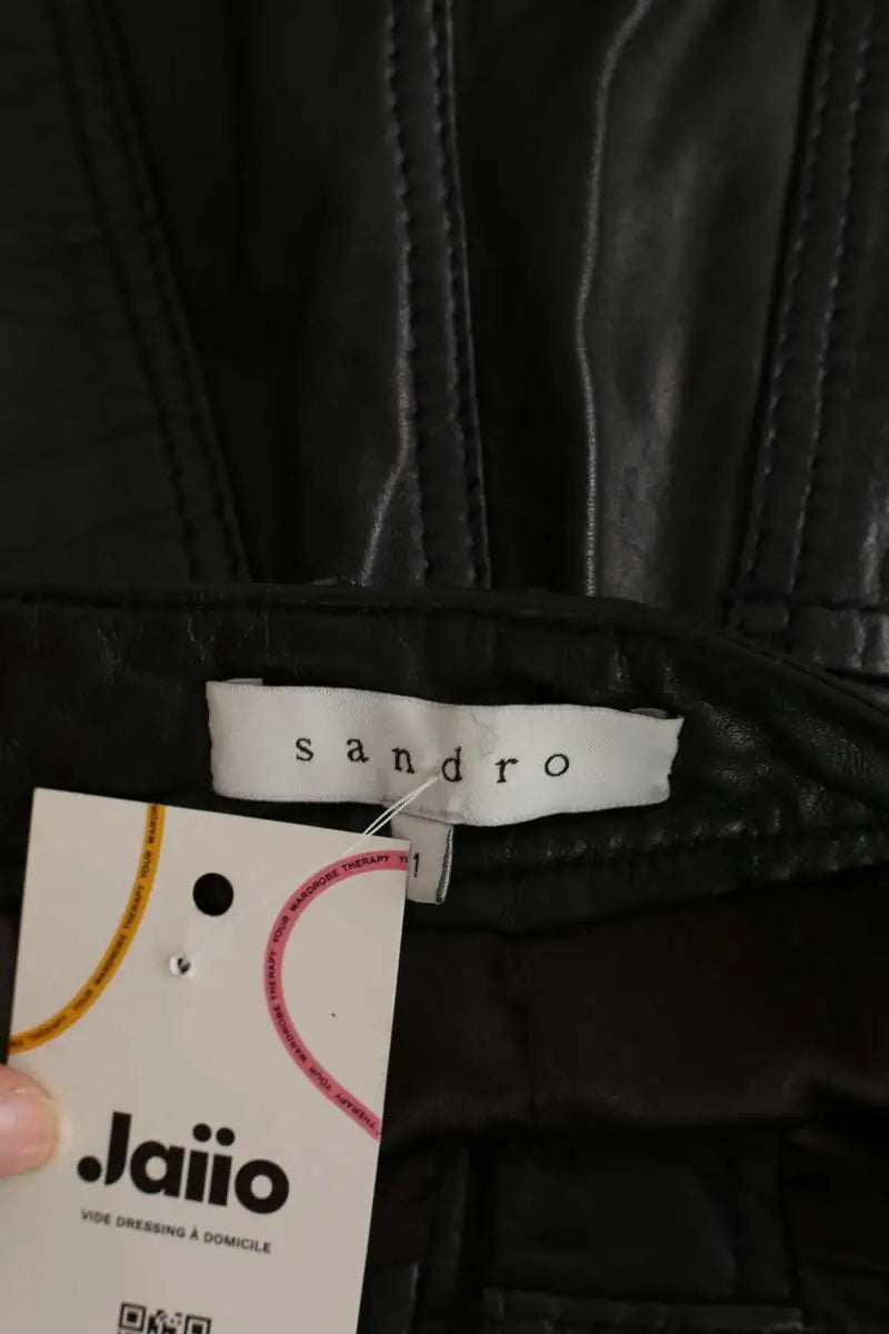 Mini short Sandro Noir en Cuir