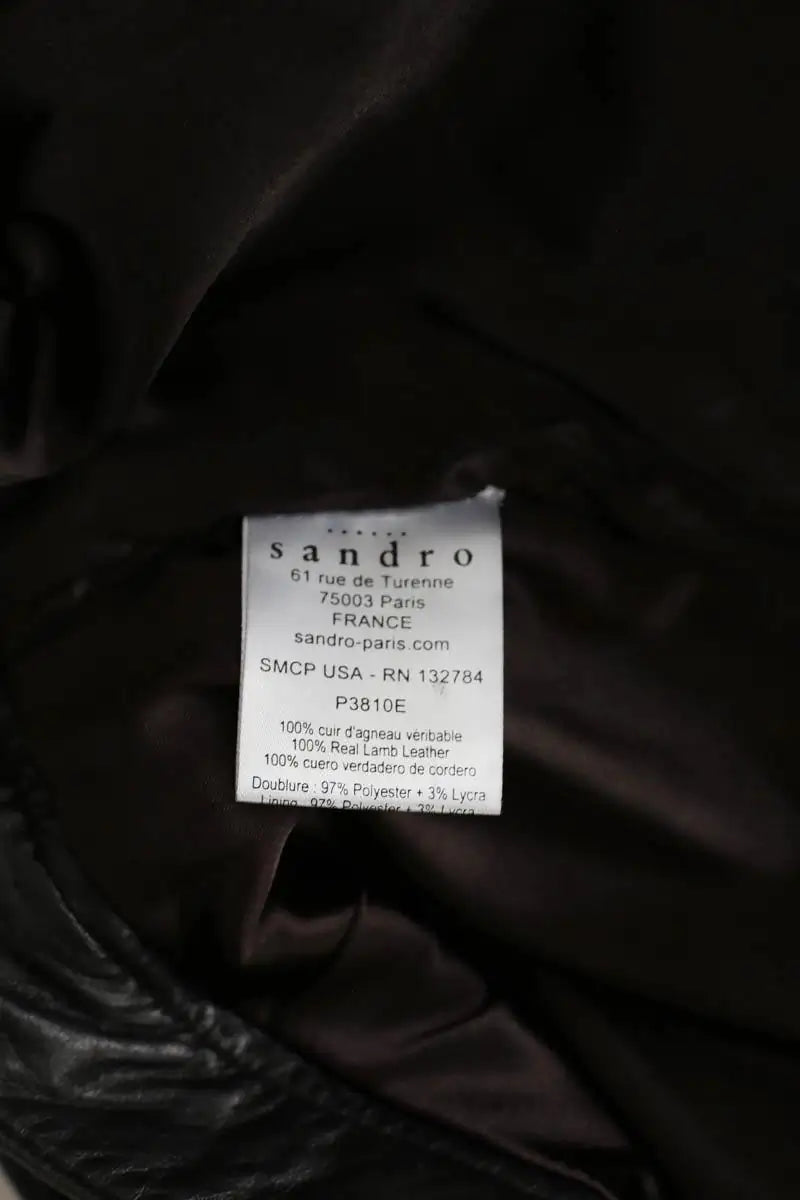 Mini short Sandro Noir en Cuir