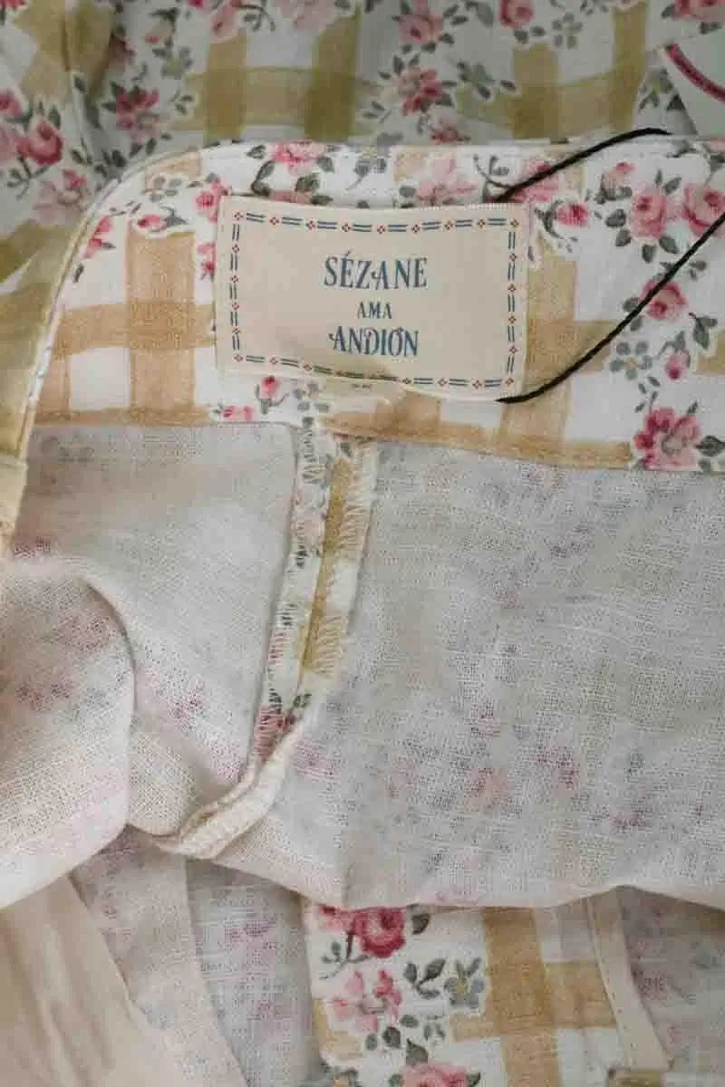 Mini short Sézane Beige en Lin
