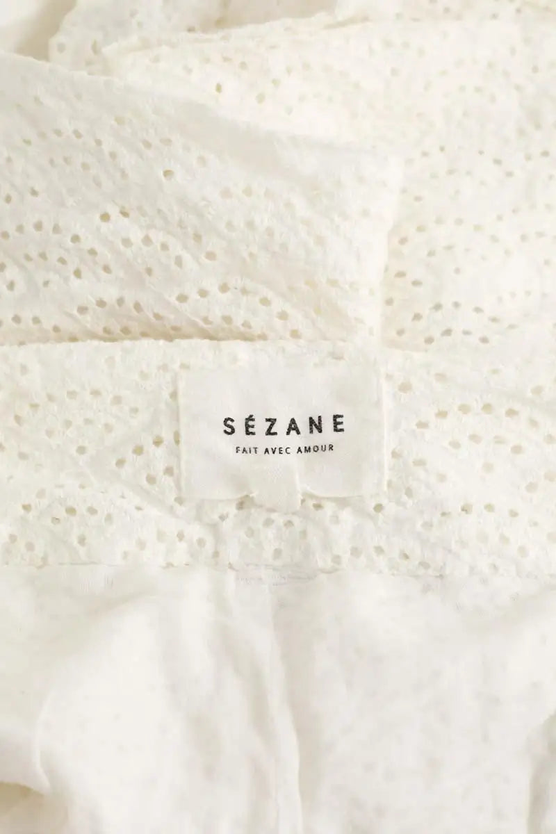 Mini short Sézane Blanc en Coton