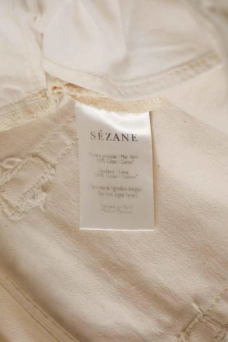 Mini short Sézane Blanc en Coton