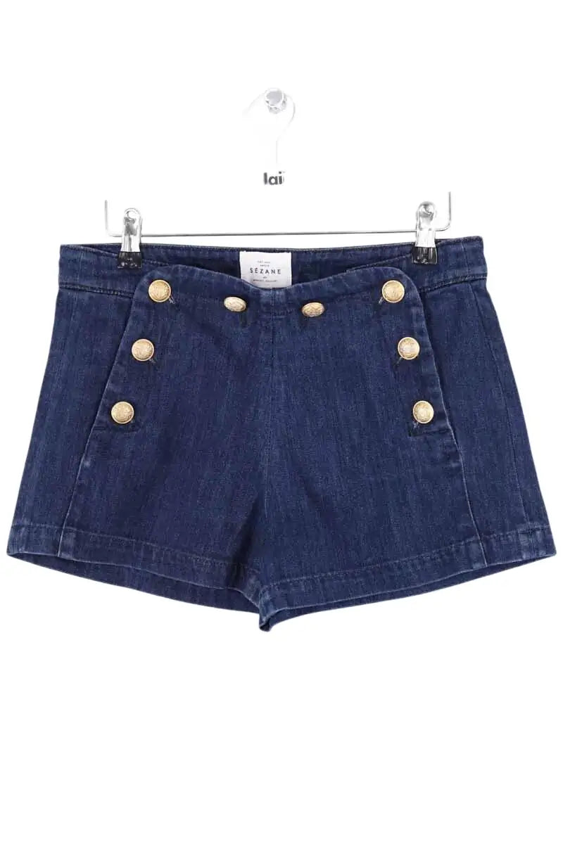 Mini short Sézane Bleu en Coton, taille S - Seconde Main