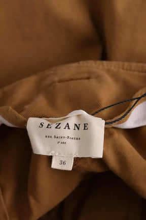 Mini short Sézane Camel en Coton