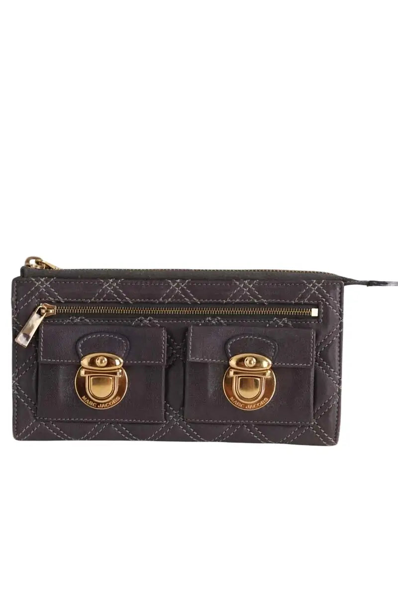 Porte-monnaie Marc Jacobs Gris en Cuir - Seconde Main