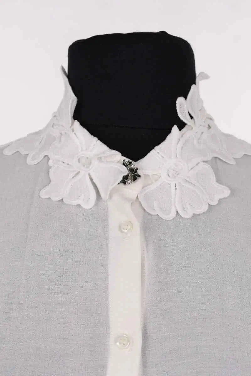 Blouse Maje Blanc en Synthétique