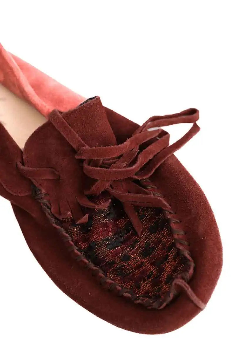 Mocassins Anniel Rouge en Daim