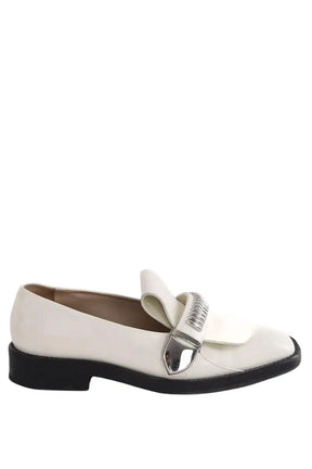 Mocassins BLUEMARBLE Brushed chaussons white Blanc en Cuir, taille 43 - Seconde Main