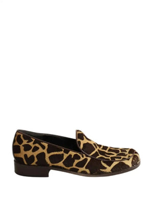Mocassins Fendi Beige en Cuir de veau façon poney, taille 36 - Seconde Main