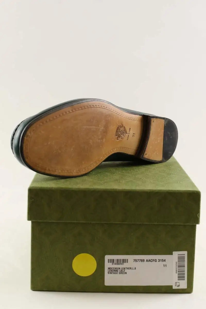 Mocassins Gucci Horsebit 1953 Vert en Cuir