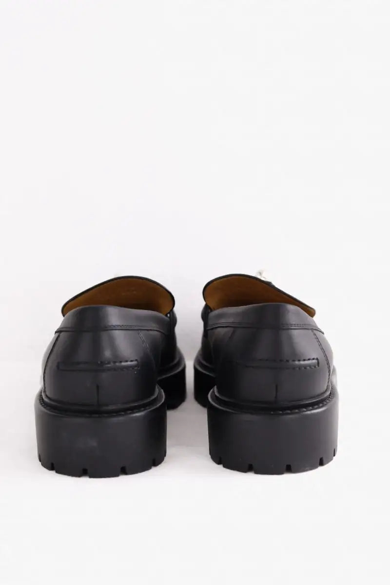 Mocassins Hermès Icone Noir en Cuir