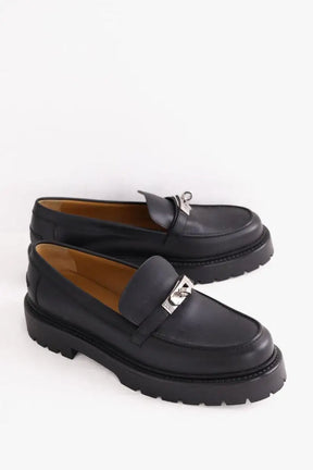 Mocassins Hermès Icone Noir en Cuir
