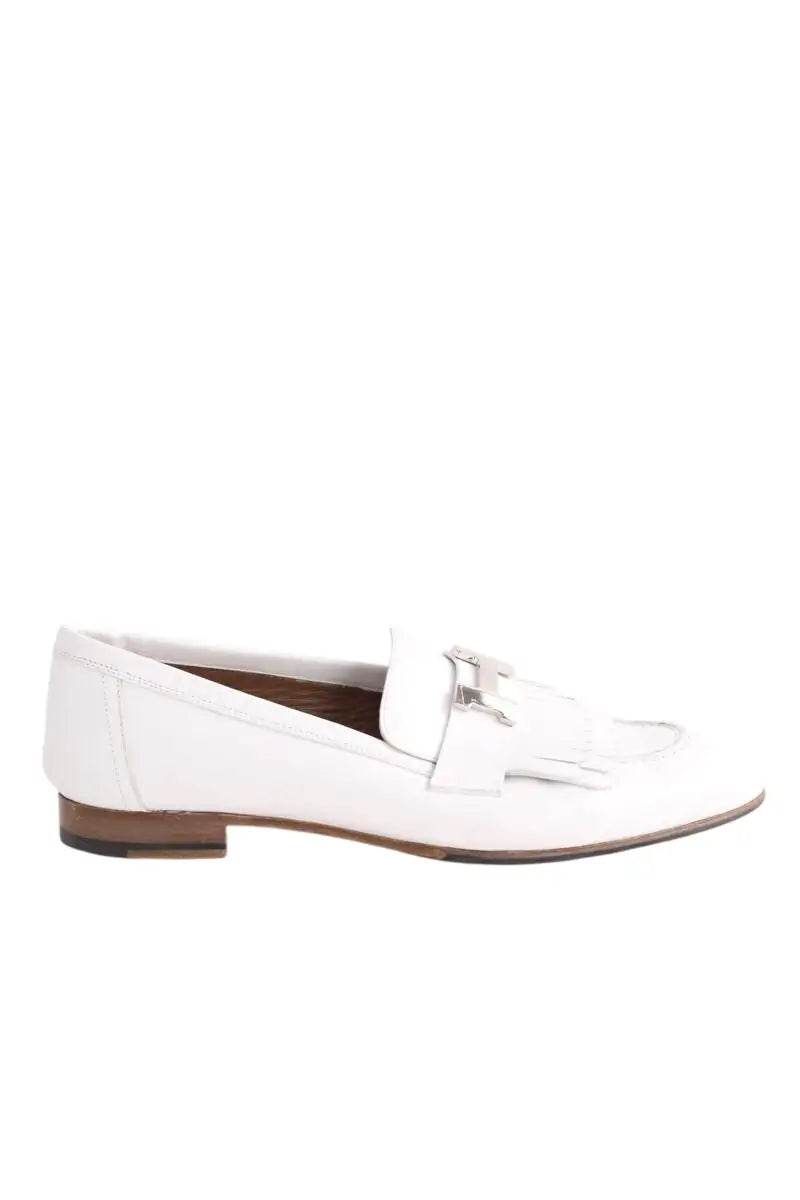 Mocassins Hermès Royal Blanc en Cuir, taille 38 - Seconde Main