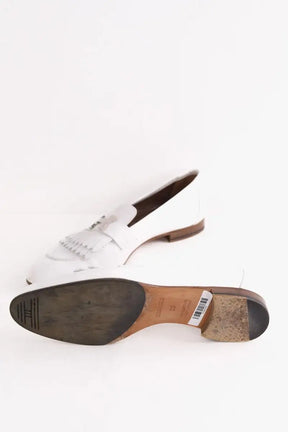 Mocassins Hermès Royal Blanc en Cuir