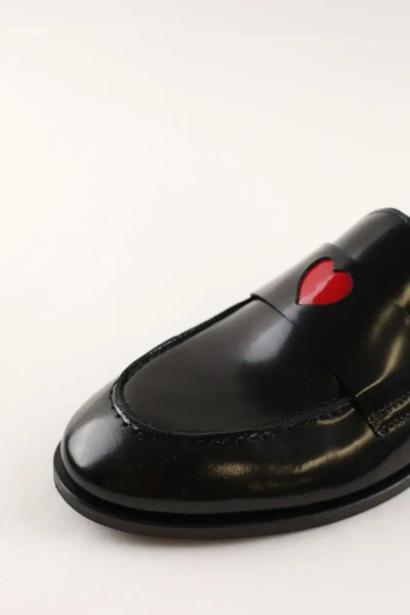 Mocassins Jonak Cœur Noir en Cuir