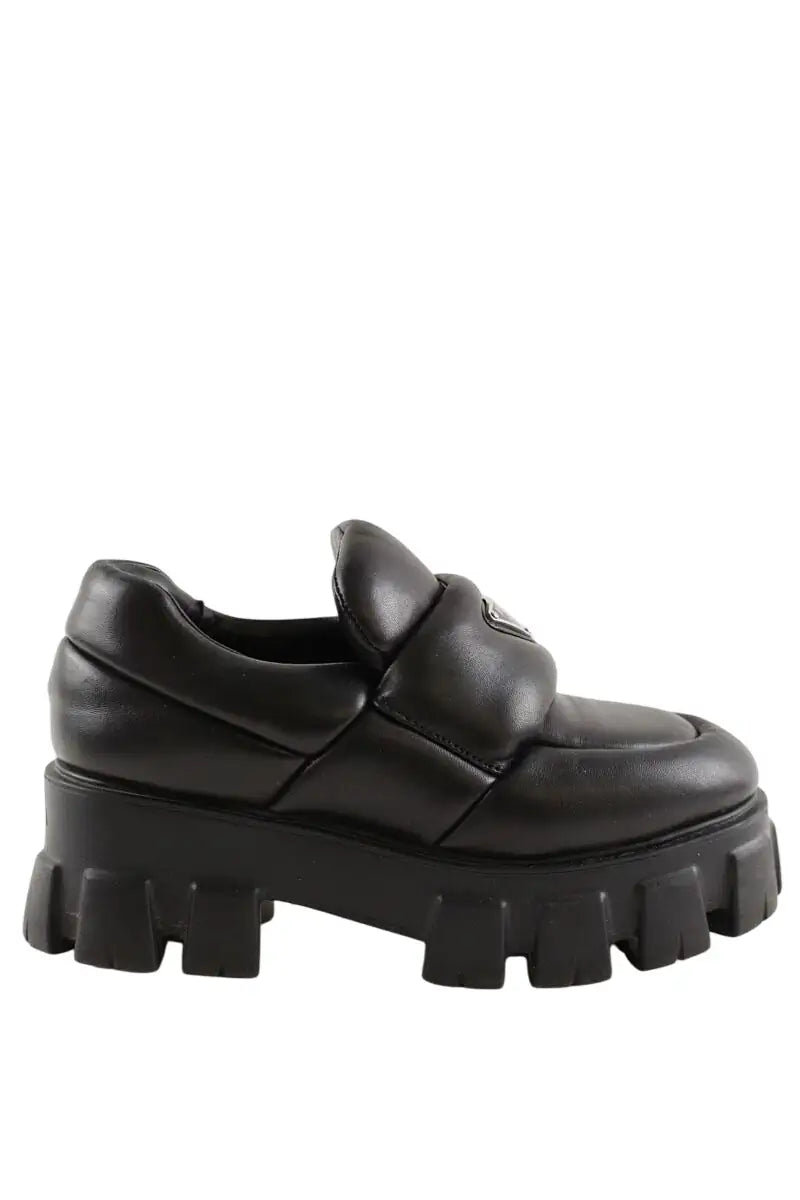 Mocassins Prada Monolith Noir en Cuir, taille 35 - Seconde Main