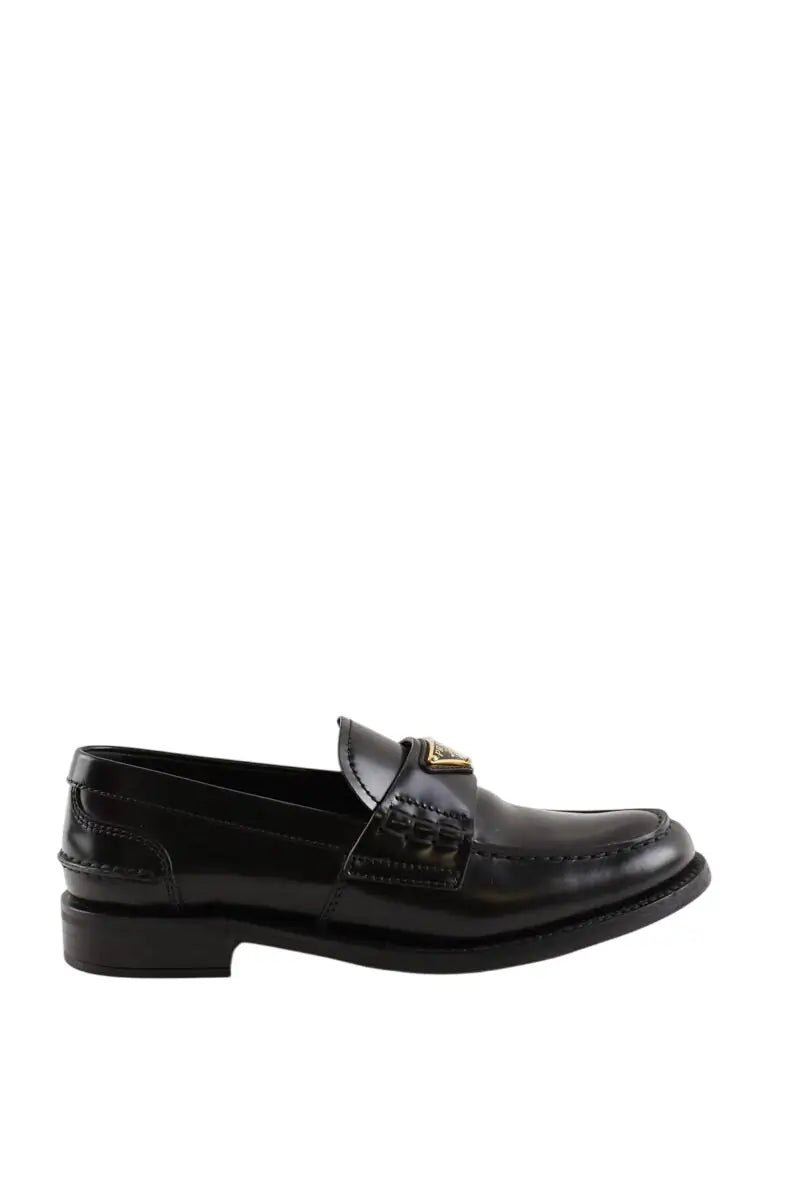 Mocassins Prada Noir en Cuir, taille 35 - Seconde Main
