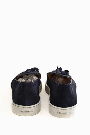 Mocassins Santoni Bleu en Daim