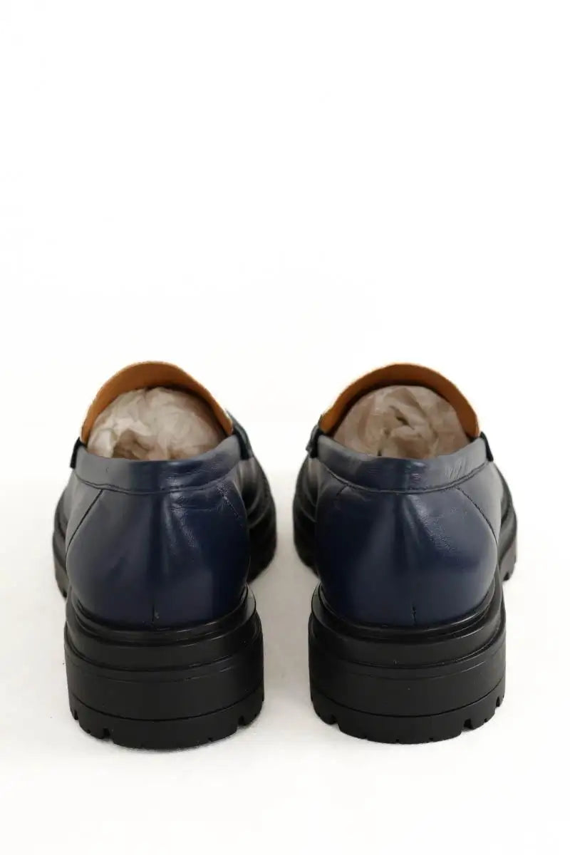 Mocassins Sézane Bleu en Cuir