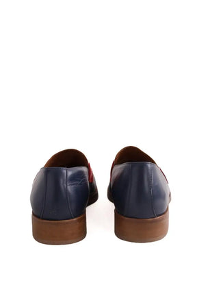 Mocassins Socque Bleu en Cuir