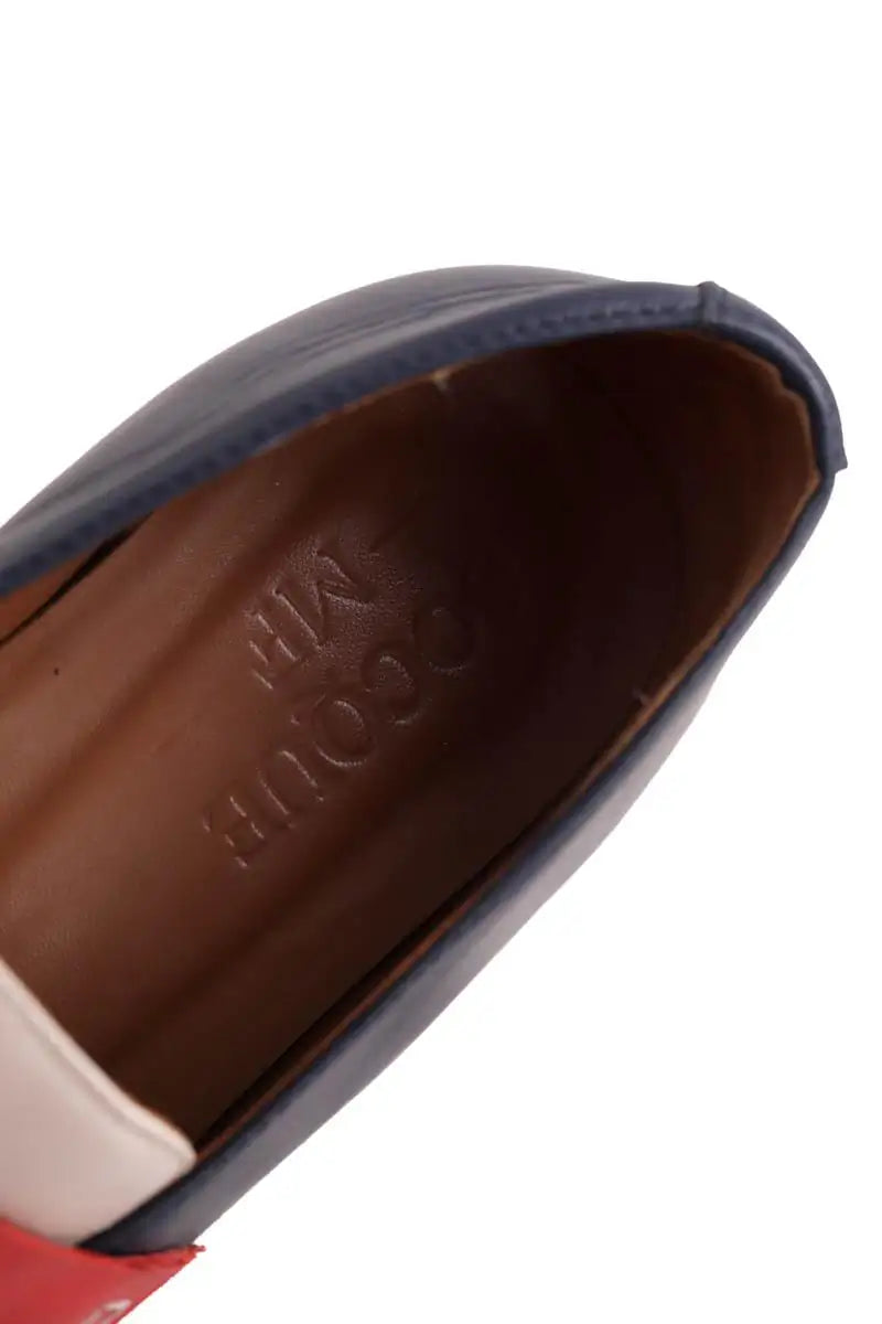 Mocassins Socque Bleu en Cuir