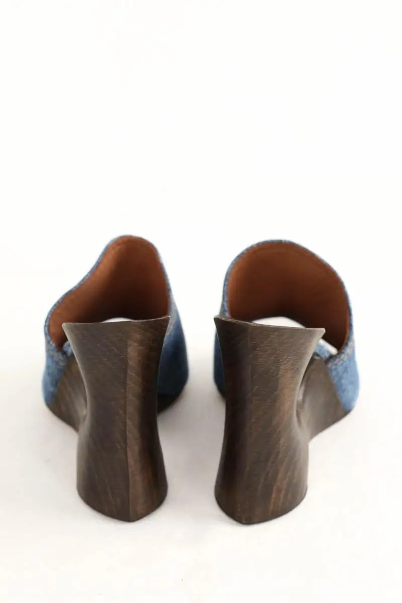 Mules Alaïa Bleu en Cuir