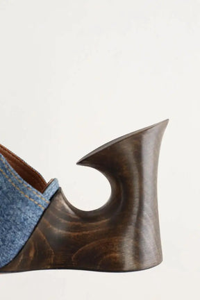 Mules Alaïa Bleu en Cuir
