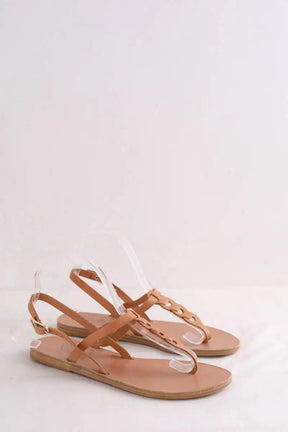 Mules Ancient Greek Sandals Camel en Cuir