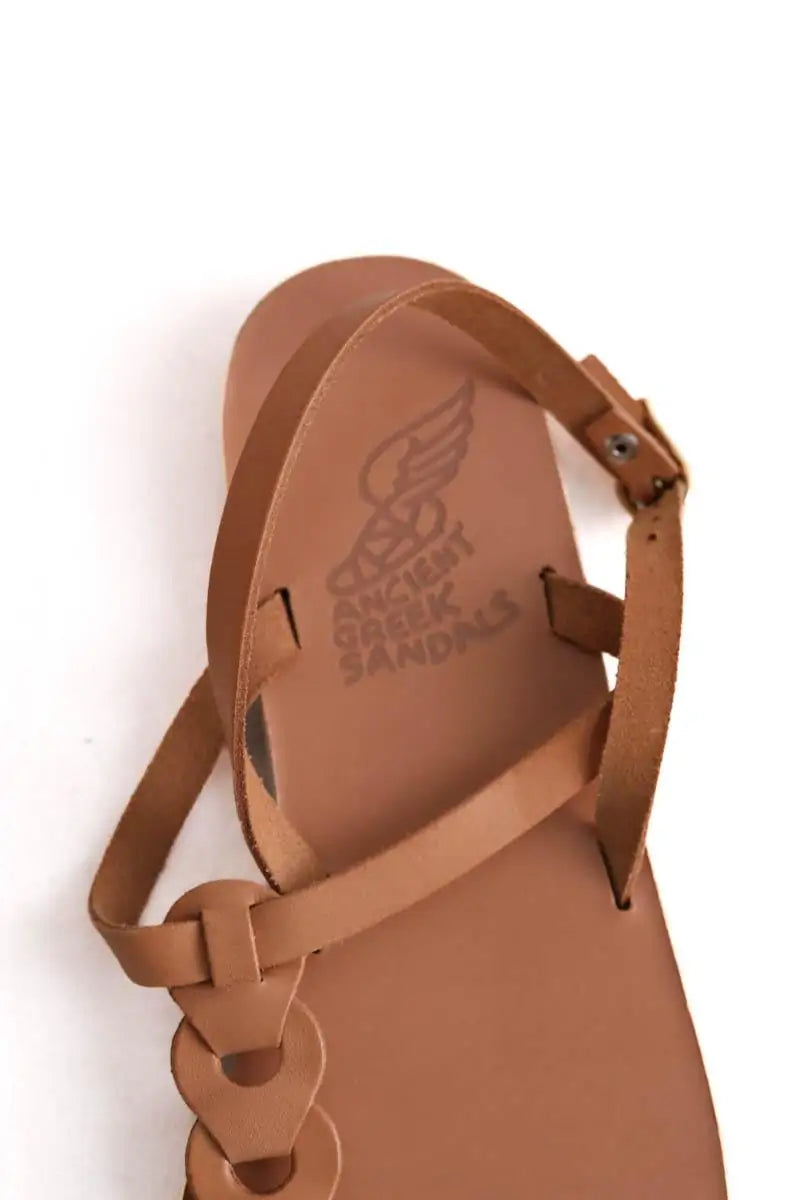 Mules Ancient Greek Sandals Camel en Cuir