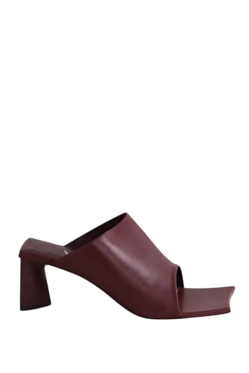 Mules Balenciaga Bordeaux en Cuir, taille 37 - Seconde Main