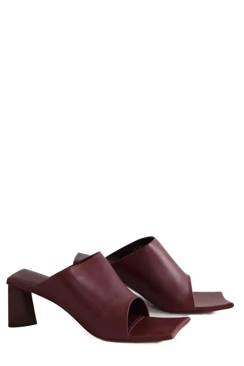 Mules Balenciaga Bordeaux en Cuir
